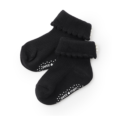 パール付きクルーソックス