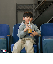 【MLB】ロゴプリントワイドスウェットパーカー