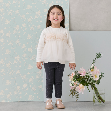 【フワもちっと】裾レースレギンス