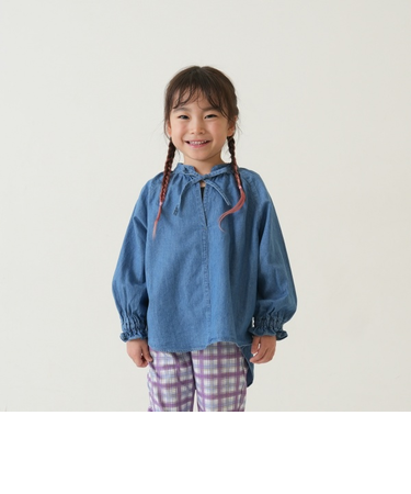 デニムギャザースモック