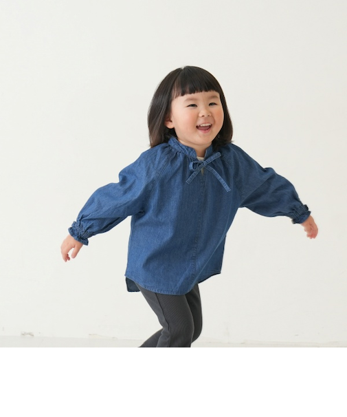 デニムギャザースモック