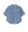 デニムワイドドロップショルダー5分袖シャツ