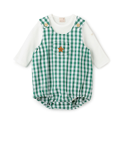 チェックサロペットセット