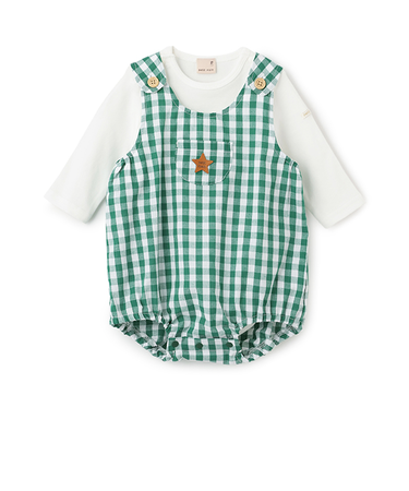 チェックサロペットセット