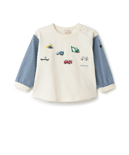 働く車袖布帛Tシャツ