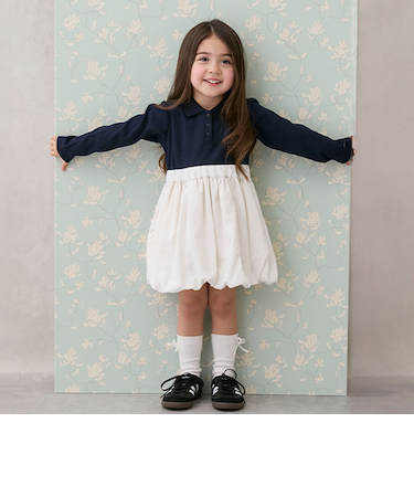 【リンク】衿バルーンワンピース(キッズ)