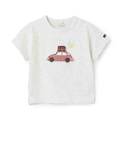 アップリケ車・ポニー半袖Tシャツ