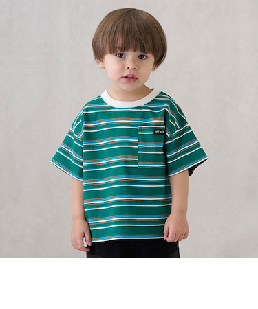 【防汚加工】マルチボーダー半袖Tシャツ