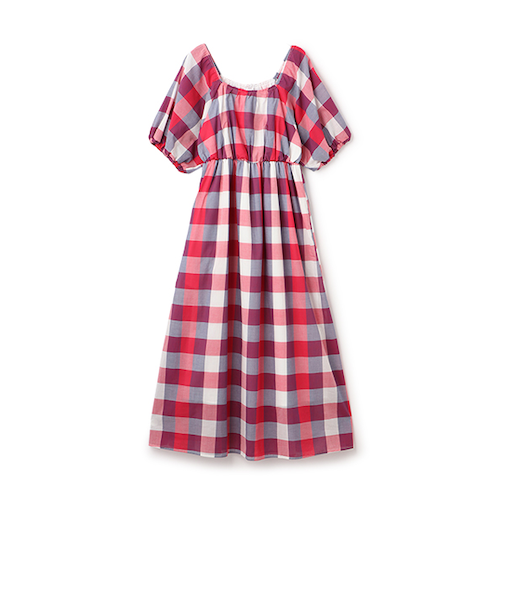 【リンク】肩あきチェックワンピース