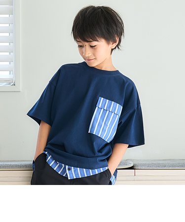 シャツレイヤード風ビッグ半T