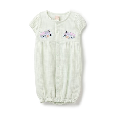 【お肌にやさしい】刺しゅうガーゼ2WAYオール