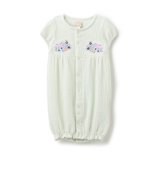 【お肌にやさしい】刺しゅうガーゼ2WAYオール