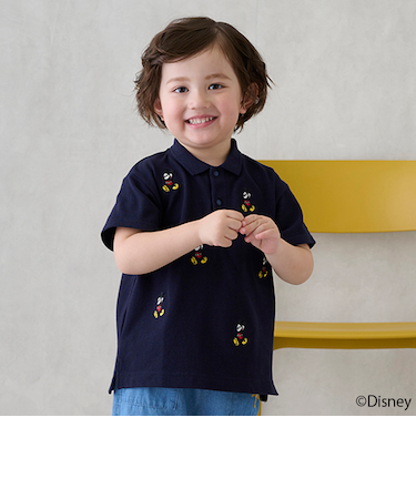 【Disney】ミッキー/刺しゅう半袖ポロ