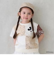 【Disney】パッチワーク半袖Tシャツ