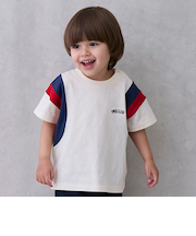 【接触冷感】袖ライン配色半袖Tシャツ