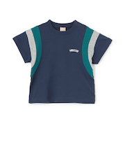 【接触冷感】袖ライン配色半袖Tシャツ