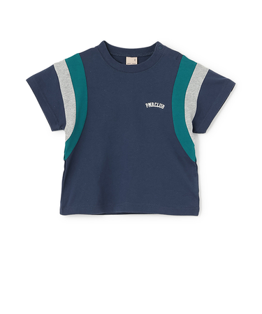 【接触冷感】袖ライン配色半袖Tシャツ