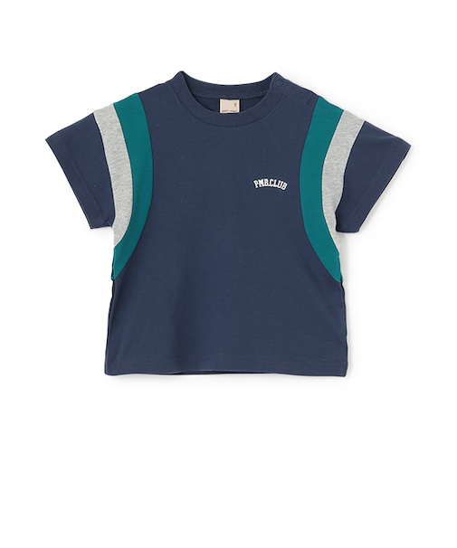 【接触冷感】袖ライン配色半袖Tシャツ