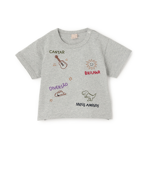 【接触冷感】モチーフロゴ刺しゅう半袖Tシャツ