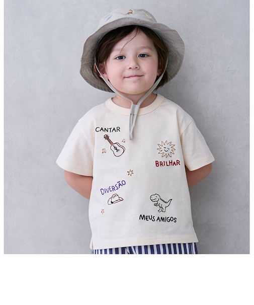 【接触冷感】モチーフロゴ刺しゅう半袖Tシャツ