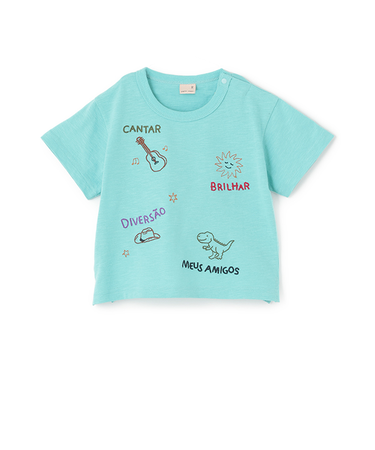 【接触冷感】モチーフロゴ刺しゅう半袖Tシャツ