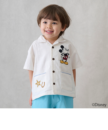【Disney】開衿半袖シャツ