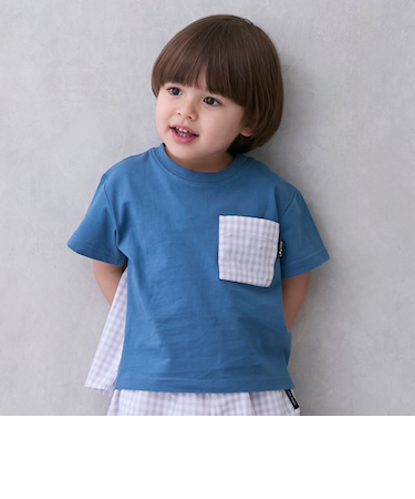 ギンガムポケット半袖Tシャツ