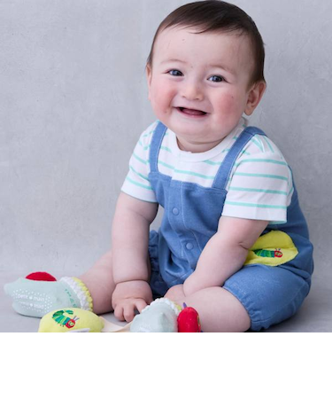 【はらぺこあおむし】サロペ風カバーオール