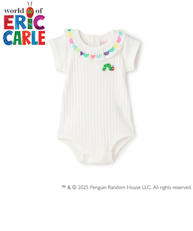 【はらぺこあおむし】フリル衿ロンパース