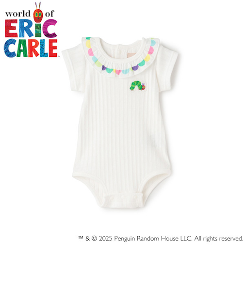 【はらぺこあおむし】フリル衿ロンパース