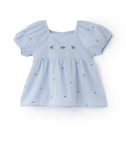 チェリー刺しゅうパフブラウス