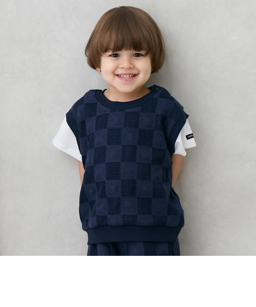 スクエア刺しゅうドッキング半袖Tシャツ