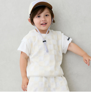 スクエア刺しゅうドッキング半袖Tシャツ