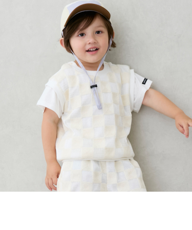 スクエア刺しゅうドッキング半袖Tシャツ