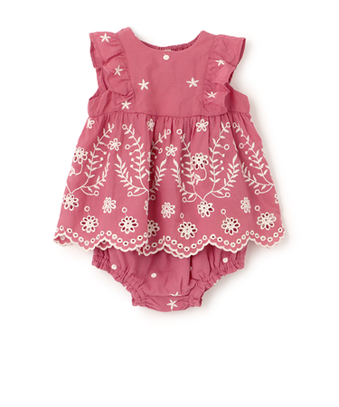 【リンク】インド綿 レース刺しゅうセットアップ(ベビー)