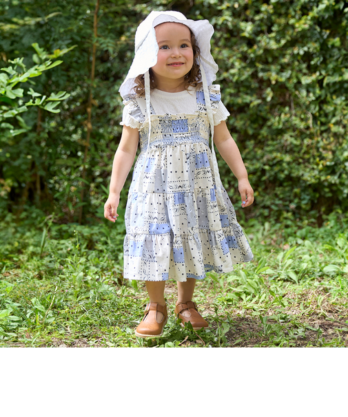 【リンク】総柄シャーリングワンピース(キッズ)