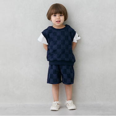 スクエア刺しゅうハーフパンツ