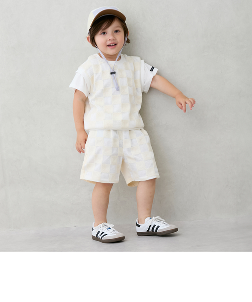 スクエア刺しゅうハーフパンツ