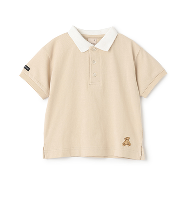【接触冷感】ポロ衿配色半袖Tシャツ