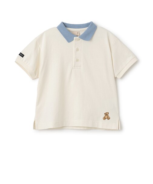 【接触冷感】ポロ衿配色半袖Tシャツ