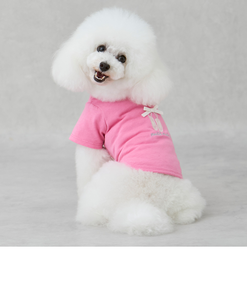 【DOG】バレリーナ刺しゅうTシャツ