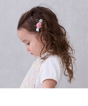 ぽんぽんヘアクリップ