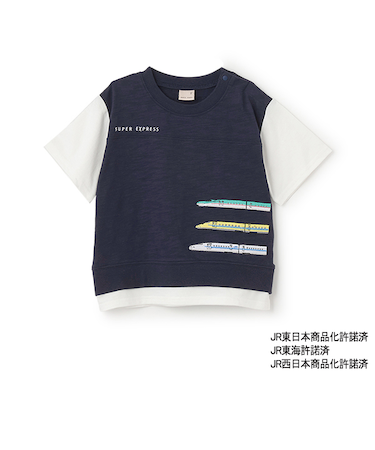 【新幹線】袖配色半袖Tシャツ