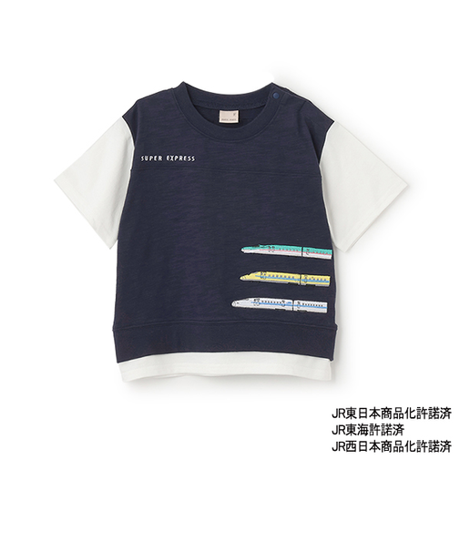【新幹線】袖配色半袖Tシャツ