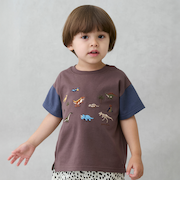 恐竜刺しゅう半袖Tシャツ
