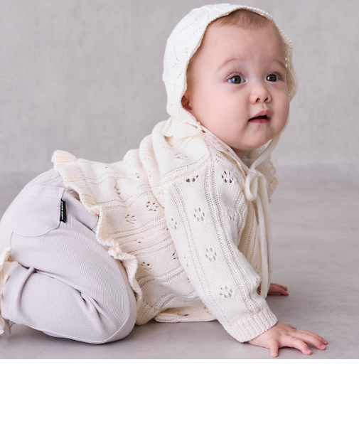 裾フリル針抜きカーディガン