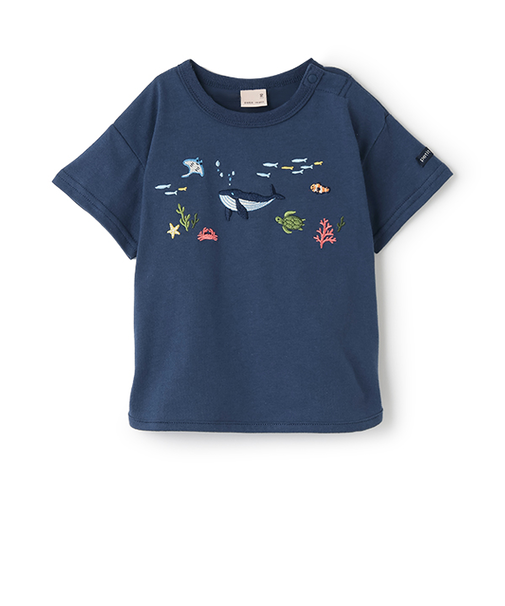 海の生き物刺しゅう半袖Tシャツ