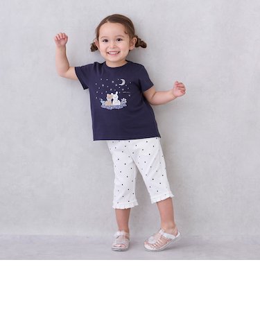 【接触冷感】7分丈タックフリルパンツ