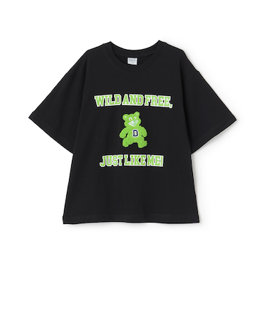 【綿100%】カレッジくま半袖T