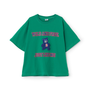 【綿100%】カレッジくま半袖T